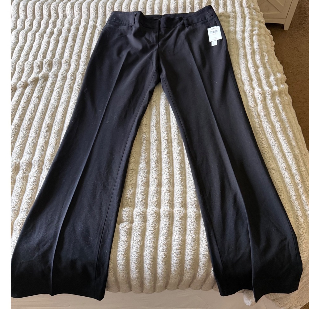 Amanda + Chelsea Black Straight Leg Dress Pants Low Rise Stretch Size 10 NWT
